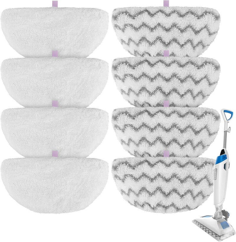 BeiLan Steam Mop Pads for Bissell Powerfresh Steam Cleaner 1940 1806 1544 1440 2075A 2685A 19402 19404 19408 19409 1940A 1940F 1940Q 1940T 1940W - Microfiber Replacement Pad Reusable Washable - 8 Packs - Image 1